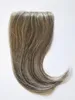 Gray Pony Tail Hair-Extensions Real Human Hair Double Weft Ponytails Blonde Hairpiece 20inch Wrap Around Ponytail Extensions Silver Grey 120g