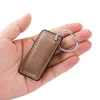 Leather Keychain Pendant Men's Fashion Simple Car Keychains Metal Key Chain Creative DIY Keyring Gift