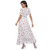 Witbuy boho impressão floral feminino verão maxi vestido rayon v pesco