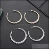 Hoop Hie Earrings Jewelry New Korean Metal Big For Women Gold Round C Exaggerated Geometric Statement Earring Elegant Hanging Fashion Drop