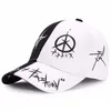 Yoyocorn Student Young Men Women The Spring Summer Sun Hat i biały kolor Pentagram Graffiti Baseball Cap 220629