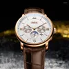 Armbandsur Hazeal Mens Automatic Watches Luxury Watch Male Fashion Mechanical Armwatch Waterproof Sapphire Crystal Month Week