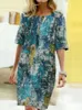 Summer Kloral Printed Bohemian Sundress Zanzea Vintage bawełniana lniana impreza krótka sukienka Kobiety swobodny krótki rękaw 7 220527