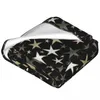 Blankets Bright Star Blanket Black Silver Shiny Stars Print Cool Bedspread Fleece Sofa Soft BlanketBlankets