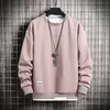 Heren Hoodies Sweatshirts Heren Casual hoodie Mannen Nep twee stukken Multi-kleuren O-Neck Fashion Harajuku Style Male sweatshirt 220920