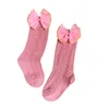 Chaussettes en coton bébé filles arc creux de bas à tube moyen maille à tube moyen bas de genou haut pour le printemps automne j220621