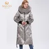 Salco Najnowszy duży płaszcz Pearl-Cotton Winter Warm High-end Real Fur Płaszcz 201128