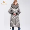 SALCO The latest big-zipped pearl-cotton winter warm coat high-end real fur coat 201128