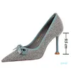 Skor Weave Woman Pumps Bowknot High Heels Kvinnor Skor Stiletto Heels 9,5 cm Mode Kvinnor Heels Stiletto Ladies Skor