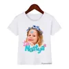 T -shirt voor meisjes Lovely Like Nastya Cartoon Print Kawaii Baby T -shirst Fashion Esthetic White Short Sleved Tops 220620