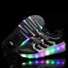 Sepatu Kets Bercahaya Dua Roda Roller Skate Lampe LED pour Anakanak Anak Lakilaki Perempuan Light Up 220611