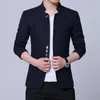 Ternos masculinos Blazers homens Moda Stand Collar Slim Fit Chinese Alta qualidade Misture jaqueta de terno / tendência casual masculino Blazer de lã C Blazer C