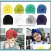 Beanie/Skl Berretti Cappelli Cappelli Sciarpe Guanti Accessori moda Colori caramelle Berretto fiore per bambini Tinta unita Beanie Crochet Ragazze Cappello carino Nuovo B