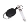 Câble métallique noir porte-clés Badge bobine rétractable recul Anti perdu Yoyo Ski Pass porte-carte d'identité porte-clés porte-clés cordon en acier