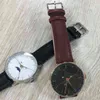 Yüksek kaliteli beyler Dome Cam Lüks Minimalist Marka Moonphase Diver Çelik Kuvars Otomatik İzleme İnsan Bileği İzle Deri