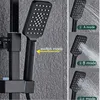 Affichage noir thermostatique Faucet de douche Ensemble de baignoire de bouchette de baignoire de pluie Gol