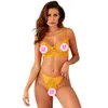 Lingerie Sexy Style Bikini Bralettes Fendues Sexe Sous Ensemble de Pyjama 2 Pièces