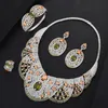 Earrings & Necklace Missvikki Luxury Gorgeous 4pcs Trendy Sparkling Big Bangle Ring Jewelry Sets For Women Wedding Christmas GiftEarrings &E