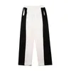 White Black Patchwork Letter Brodery Casual byxor Män och kvinnor High Street Straight Overized Loose Jogers Sweatpants T220803