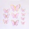 Feestbenodigdheden Purple Pink Butterfly Cakes Decoratie Gelukkige verjaardagstaart Topper Handmade geschilderd voor bruiloft verjaardagsfeestjes Baby Shower 20220503 D3