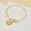 Charm armband mode cz flickor guld färg rostfritt stål armband armband bokstav initial alfabet charm för womencharm inte22