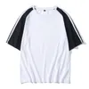 Custom Trend Harajuku Japanese Short Sleeve Men s Raglan Solid Color Blank T Shirt Hong Kong Style Joint Loose 220621