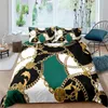 Defina a cama Luxury Barroce Modern Art 3D Golden Lion Animal Bed Linen Conjunto de edredão Tampa de edredão 2/3 PCs Único tampo de microfibra dupla