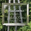 Autocollant en vinyle miroir de bienvenue de mariage, décor de signe de fête de mariage, décalcomanie personnalisée avec nom et Date, Art Mural personnalisé 220608