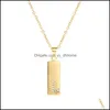 Collane con ciondolo Pendenti Gioielli Collana con alfabeto personalizzato Donna Piastra in oro Lettere grandi Nome Chok Dh4Zp