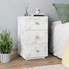 الولايات المتحدة ~ شحن سريع U_Style 3-Drawer Nightstand Storage Soild Wood Cabinet Nightands Morden Bedroom Furniture W104337374 TTK