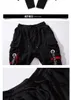 メンズパープルジョガーズパンツメンズポケットストリートウェア貨物男性ヒップホップトラック韓国のファッションオーバーオール220325