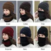 Bandanas Ski Cap & Scarf Set Unisex Windproof Winter Fleece Women Knitted Hats Warm Men Skullies Beanies Balaclava Face Mask