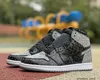 Top Quality Authentic Jumpman 1 HIGH OG Rebellionaire Basketball Shoes Black Grey Treason Sports Outdoor Sneakers Send With