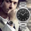 2022 Simple Business Men Quartz Watch Arabic Numerals Dial Stainless Steel Strap for wrist Gift