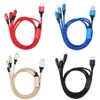 120 سم 3 في 1 كابلات USB شحن سريع كبل الشاحن USB-C Micro لشاحن HTC Xiaomi 12 11 Huawei Samsung Mobile Phone Cord