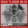 OEM Body for Suzuki Srad TL-1000 TL 1000 R TL1000R TL-1000R 98-03 Glossy Gray Bodywork 118NO.39 TL1000 R 98 99 00 01 03 03 TL 1000R 1998 1999 2000 2001 2002 2002 2003 Fairing Kit