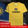 NAMIBIA Country Flag Tshirt DIY Custom Jersey Fans Name Number Brand Cotton T shirts Men Women Loose Casual Sports T shirt 220620