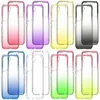 2 w 1 Gradient Transparent Telefon dla iPhone 13 Promax 7 8 Plus X XR XS Max i Samsung S22 S20 z 360 Full Cover Case