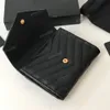 Top quality Genuine Leather Holder Wallets Designers Fashion handbag Men Women's COIN CARD Holders Black Lambskin Mini Key Purse Pocket Interior Slot holder