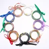 5 pièces/ensemble nœud papillon paillettes bracelets fête filles tous temps pile Silicone plastique paillettes gelée Bracelet BBB14739