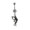 14G Ballet Wing Belly Button Ring 316L Stainless Steel Angel Wings Navel Barbell Body Jewelry