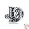 Breloque de luxe en argent Sterling s925, 26 lettres, pendentif perlé, Original, adapté au Bracelet Pandora, bijoux classiques à la mode, cadeau pour femmes