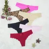 6 teile/lose Sexy Frauen Tangas Höschen Nahtlose Tangas Super Dünne Intime Leopard String Eis Seide Low Rise Panty Unterwäsche 220426