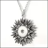 Pendentif Colliers Mode Sier Métal Snap Bouton Collier Strass Fleur Rétro DIY 18mm Gingembre Boutons Bijoux Drop De Carshop2006 Dhze4