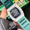 時計腕時計デザイナーリチャミルズメカニカルウォッチRM055シリーズワインバレルセラミックホロー明るいテープトレンド汎用性