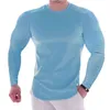 Automne Casual T-shirt à manches longues Hommes Gym Fitness Bodybuilding Entraînement Skinny T-shirt Mâle Solid Tops Sport Mode Vêtements T220808