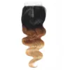 Ombre färgstängning brasiliansk spetsstängning kroppsvåg 1b/4/27 mänskligt hår