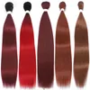 Straight Hair Extensions Heat Resistant Synthetic Hair Bundles Colorful High Temperature Cosplay Brown Blonde Hair 220622