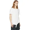 Ourlet oblique bord brut T-shirt déconstruit simple chemise à manches courtes noir et blanc confortable base en pur coton L220704