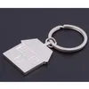 Chrome Silver Metal House Shape Keyring Shiny Key Ring Chain Brand New Fashion280C